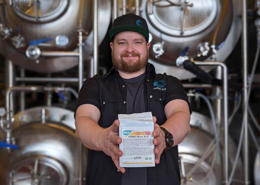 Liam from Cellar-Tek with AEB Fermo Brew Acid