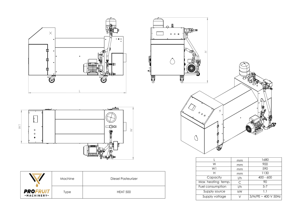 profruit diesel/gas pasteurizer heat 500 & 1000 profruit diesel/gas pasteurizer heat 500 & 1000
